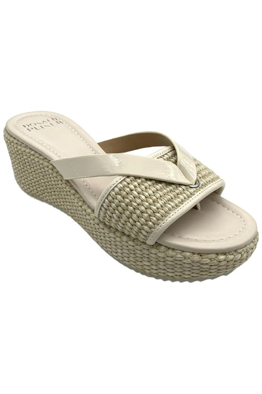 Donald Pliner Women's Sotira Raffia Wedge Sandals Bone - Medium